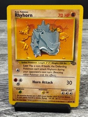 Pokémon | Jungle #61/64: Rhyhorn (1999) - Vintage Collectible Trading Card